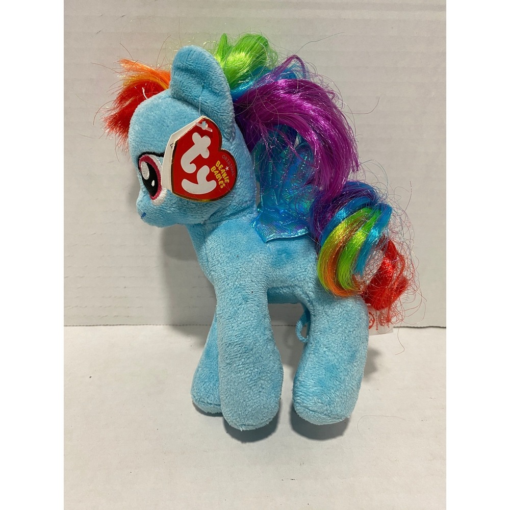 Ty Beanie Babies Rainbow Dash My Little Pony Plush Blue Rainbow 7 Inch NWT